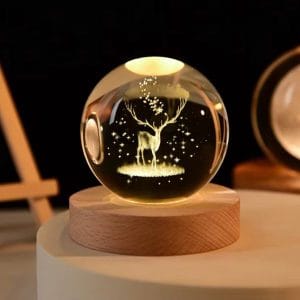 Color Changing LED 3D Crystal Ball – Deer