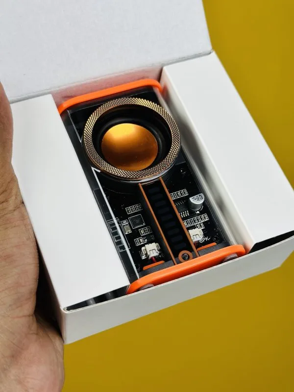 K07 Transparent Wireless Speaker- Orange Color - Image 3