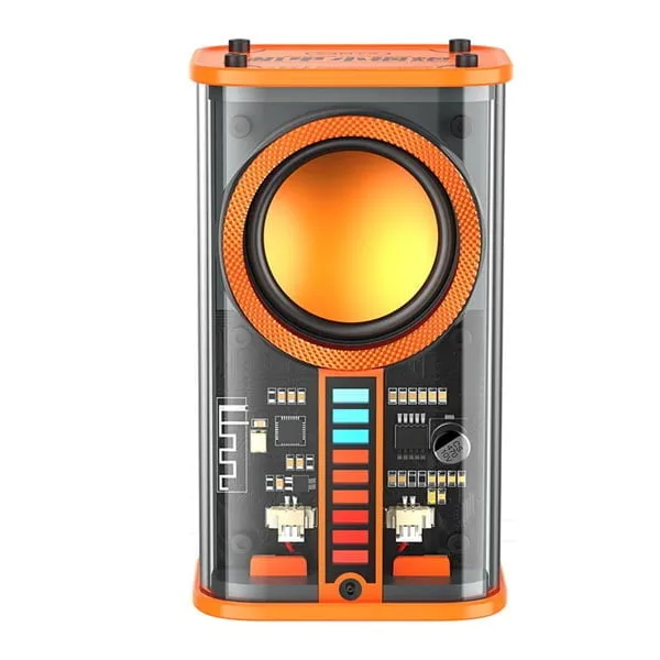 K07 Transparent Wireless Speaker- Orange Color