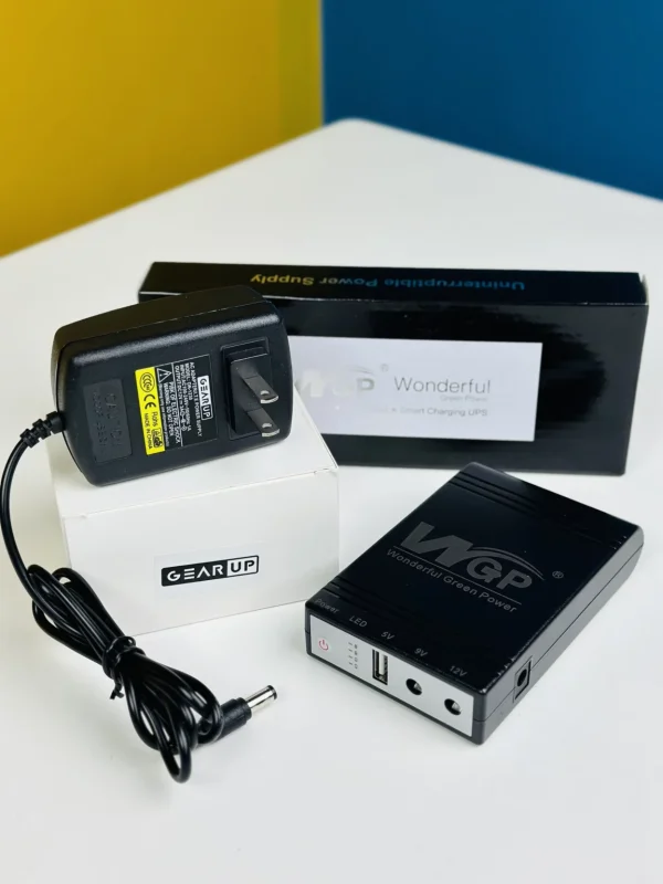 WGP mini UPS + GearUP Adapter Combo Pack (5/9/12V- 8800mAh + 12/3A)