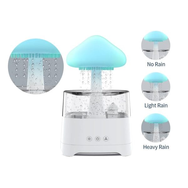 5 IN 1 Bluetooth Speaker Rain Cloud Humidifier, switchable 7 colors, 450ml capacity super quiet, intelligent anti-dry function - Image 2