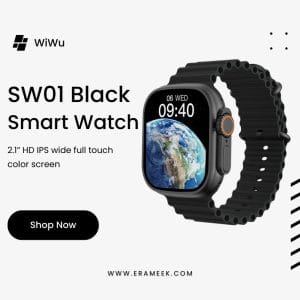 WiWu SW01 Ultra Bluetooth Calling Smart Watch- Black