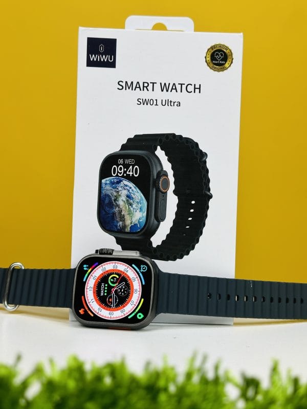 WiWu SW01 Ultra Bluetooth Calling Smart Watch- Black - Image 3