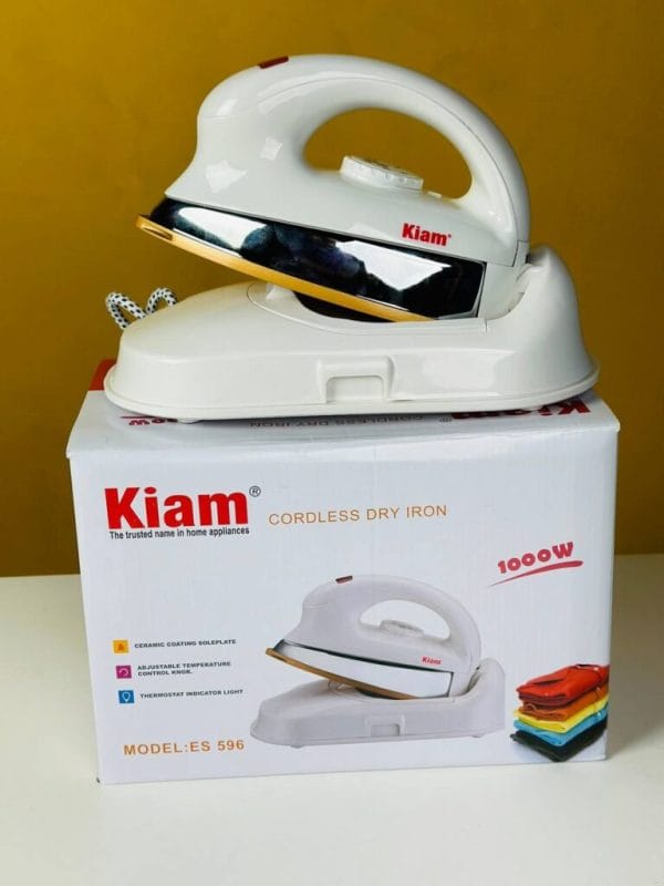 Kiam ES596 1000W Cordless Electric Dry Iron - Image 3