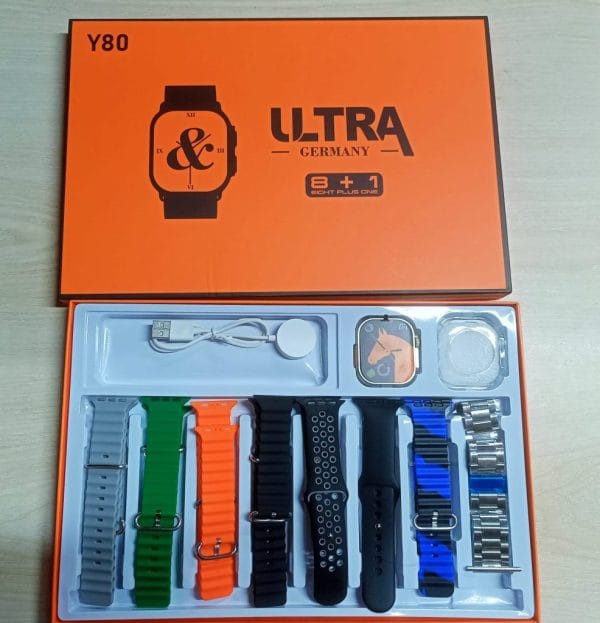 Y80 Ultra Smartwatch With 8 Strap - Image 3