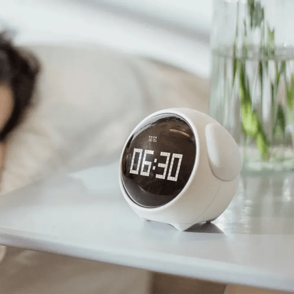 Cute Expression Multi Function LED Pixel Alarm Clock – WHITE - Image 2