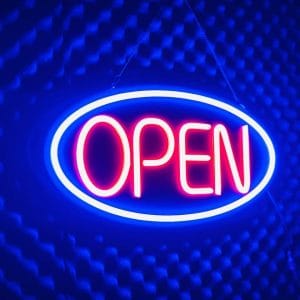 GearUP OPEN10 Neon Business Sign For Shop, Restaurant, Pharmacy, Cafe