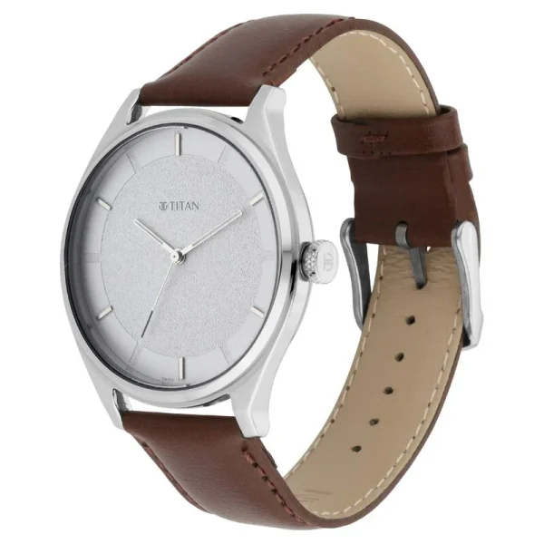 Titan Men’s Classic Watch Gradient Dial & Sleek Markings with Leather Strap (NS1802SL13) - Image 2