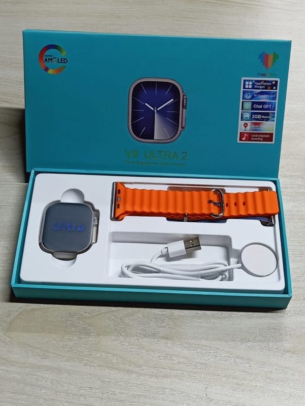 V9 Ultra 2 Smartwatch – Orange Color - Image 2