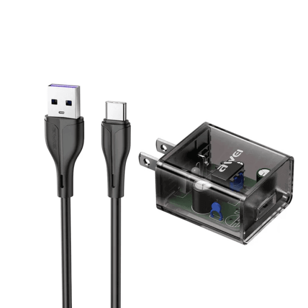 Awei C11T Transparent Adapter with Type-C Cable