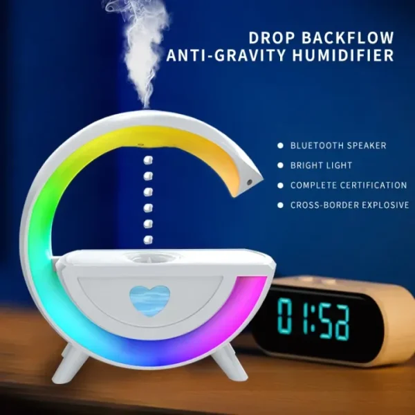 Anti-Gravity Water Drop Humidifier & Bluetooth Speaker with LED Atmosphere Light