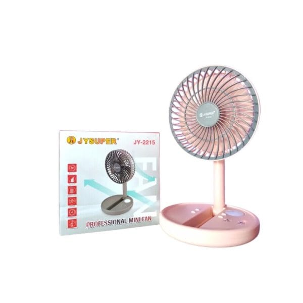 JYSUPER JY-2215 Folding Rechargeable Fan With LED Light – Random Color