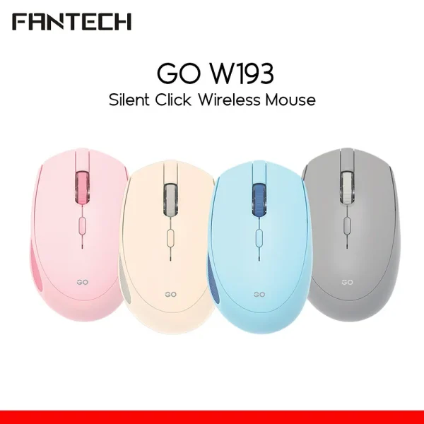 Fantech Go W193 Silent Click Dual Mode Wireless Mouse – Gray Color - Image 2