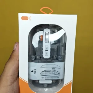 GearUP WM30 Transparent Crystal 2.4G + Bluetooth Magnetic Wireless Mouse- Gray Color